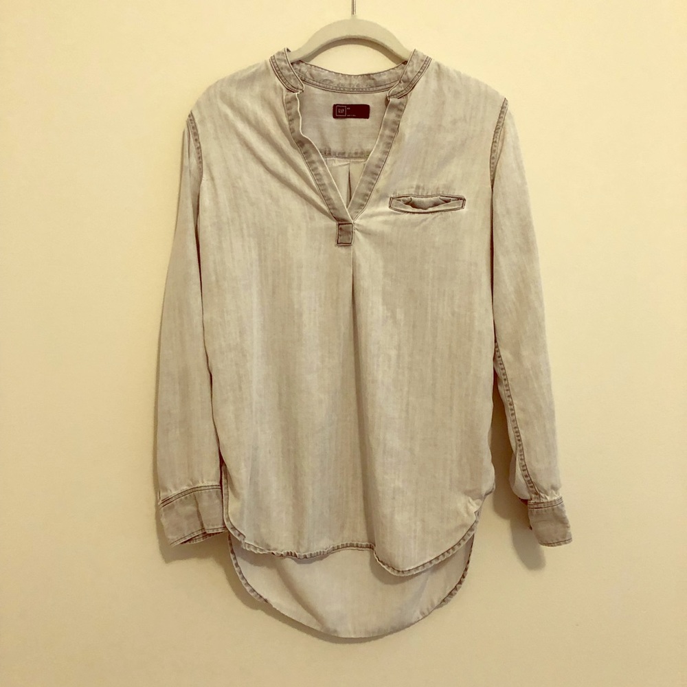 GAP Light Gray Chambray Tunic XS